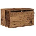 vidaXL Cabinet de chevet mural avec tiroir Bois Ancien 50 x 36 x 30 cm