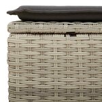 vidaXL Salon de jardin 2 Pièces avec coussins gris clair polyrotin acacia