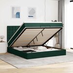 vidaXL Cadre de lit ottoman avec matelas vert foncé 200x200 cm velours