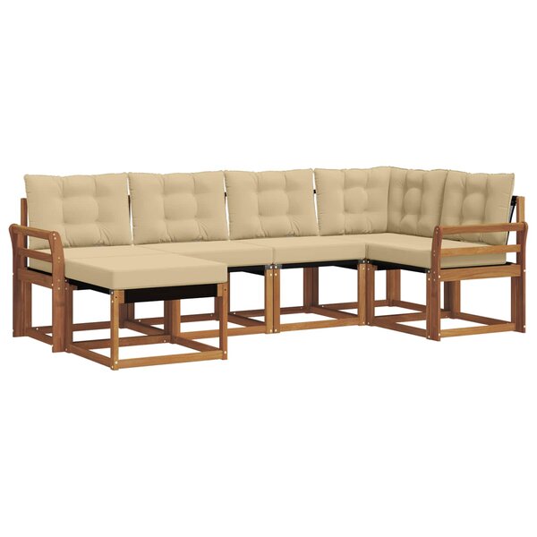 vidaXL Ensemble de canapés d'extérieur 6 pc Naturel et Beige