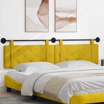vidaXL Tête de lit suspendue Jaune Velours