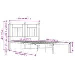 vidaXL Cadre de lit métal sans matelas et tête de lit blanc 120x200 cm