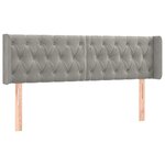 vidaXL Tête de lit avec oreilles Gris clair 163x16x78/88 cm Velours