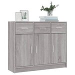 vidaXL Buffet sonoma gris 91x28x75 cm bois d'ingénierie