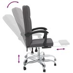 vidaXL Fauteuil inclinable de bureau Gris Similicuir