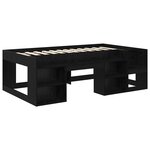 vidaXL Cadre de lit pour enfants avec rangement Chêne noir 75 x 190 cm