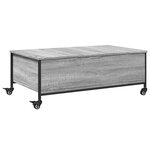 vidaXL Table basse avec roulettes sonoma gris bois d'ingénierie