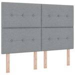 vidaXL Tête de lit LED avec bandes LED Gris clair 144 cm tissu