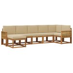 vidaXL Ensemble de canapés d'extérieur 7 pc Naturel et Beige Polyester