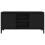 vidaXL Meuble TV Noir 102 x 35 x 50 cm Bois d'ingénierie