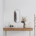 vidaXL Miroir mural Noir 70x30 cm Ovale
