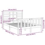 vidaXL Cadre de lit sans matelas blanc bois massif 120x190 cm