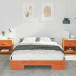 vidaXL Cadre de lit surélevé Marron 120 x 200 cm Bois massif en pin