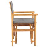 vidaXL Chaise de directeur Marron et gris clair Bois de teck massif