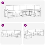 vidaXL Ensemble de canapés d'extérieur 5 pc Blanc et anthracite