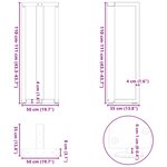 vidaXL Pieds de table de bar en forme de T  2 pièces  noir  50 x 35 x (110-111) cm  acier