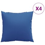 vidaXL Coussins de canapé 4 Pièces bleu royal 50x50 cm tissu
