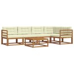 vidaXL Ensemble de canapés d'extérieur 6 pc Naturel et Crème