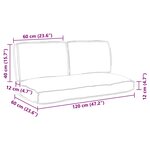 vidaXL Set de coussins de palette 3 Pièces Gris 120 x 60 x 12 cm