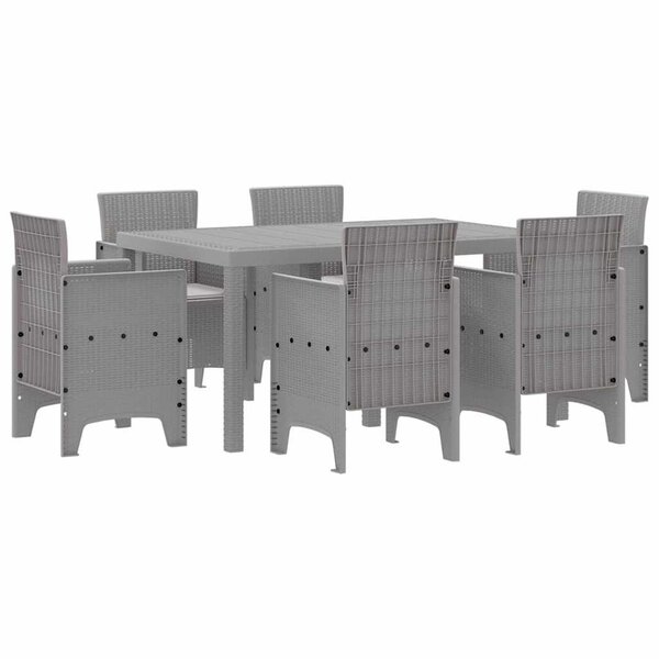 vidaXL Ensemble de salle à manger pour jardin 7 Pièces Gris clair