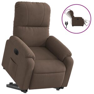 vidaXL Fauteuil inclinable électrique marron tissu microfibre