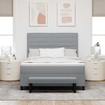 vidaXL Lit à ressorts avec matelas Gris clair 160 x 200 cm tissu
