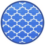 vidaXL Tapis d'extérieur bleu Ø160 cm PP