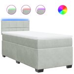 vidaXL Sommier à lattes de lit et matelas Gris clair 90x190 cm Velours
