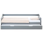 Lit gigogne 90x200 2 matelas bois gris