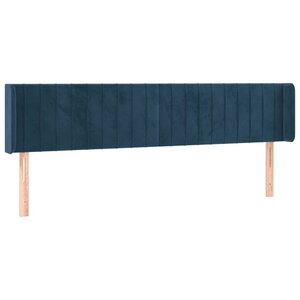 vidaXL Tête de lit avec oreilles Bleu foncé 183x16x78/88 cm Velours