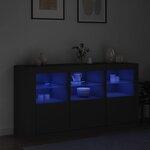 vidaXL Buffet avec lumières LED noir 123x37x67 cm
