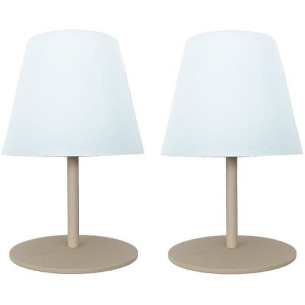 2 lampes de table sans fil TWINS - Cream - H16 cm - LED