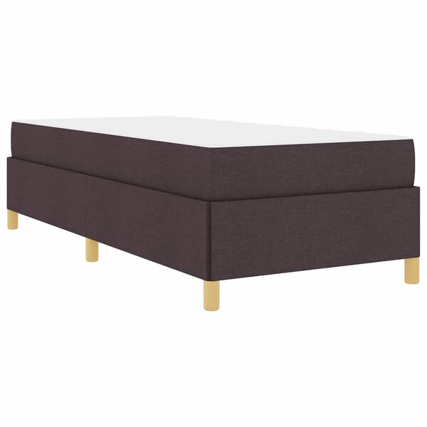 vidaXL Lit à ressorts Marron foncé et Blanc 100 x 200 cm tissu