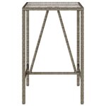 vidaXL Table de bar d’extérieur gris 70x70x110 cm poly rotin