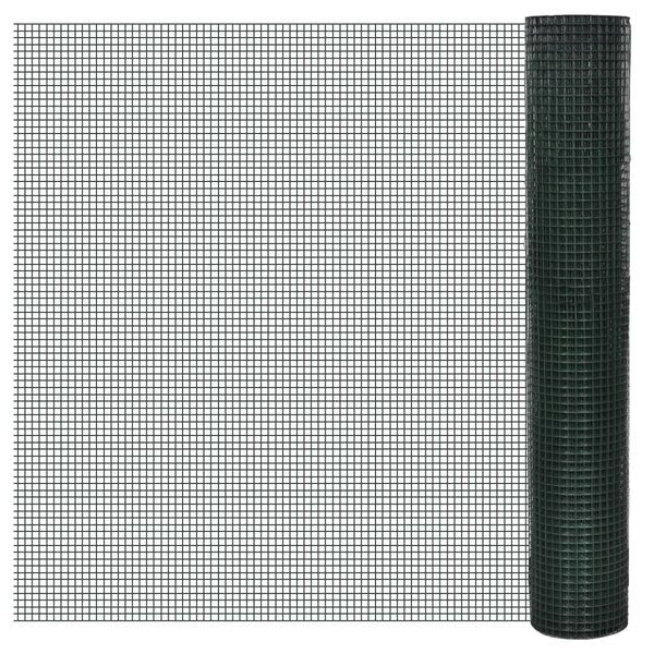 vidaXL Grillage Acier galvanisé et revêtement en PVC 10 x 1 m Vert