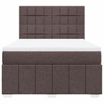vidaXL Sommier à lattes de lit avec matelas Marron foncé 140x190 cm