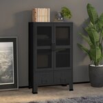 vidaXL Coffre de rangement industriel Noir 70x40x115 cm Métal
