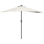 vidaXL Parasol de Jardin Half avec Poteau en Aluminium Sable 294 cm