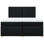 vidaXL Sommier à lattes de lit avec matelas Noir 200x200 cm Tissu