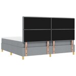 vidaXL Lit box spring avec matelas et lumière LED Gris clair 200x200 cm Tissu