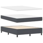 vidaXL Lit à ressort LED Gris foncé et blanc 140 x 190 cm