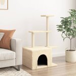 vidaXL Arbre à chat avec griffoirs en sisal crème 110 cm