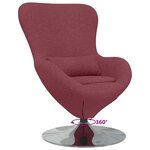 vidaXL Fauteuil œuf Bordeaux 63 x 73 x 90 cm tissu