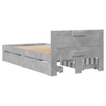 vidaXL Cadre de lit et tête de lit sans matelas gris béton 90x200 cm
