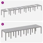 Ensemble de salle à manger de jardin 17 pièces avec coussins Gris clair en rotin synthétique