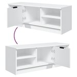 vidaXL Meuble TV Blanc 102x35 5x36 5 cm Bois d'ingénierie