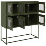 vidaXL Buffet vert olive 100 5x39x107 cm acier laminé à froid