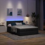vidaXL Lit ottoman avec matelas et LED noir 140x200 cm tissu