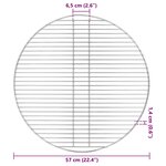 vidaXL Grille de barbecue Argent 57 x 57 cm Acier inoxydable