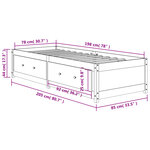 vidaXL Lit de jour sans matelas cire marron 80x200 cm bois pin massif